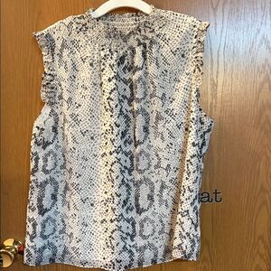 J. Crew Black and White Snake Print Blouse